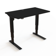 ConSet 501-37 hæve-sænke bord 100x60cm sort med sort stel