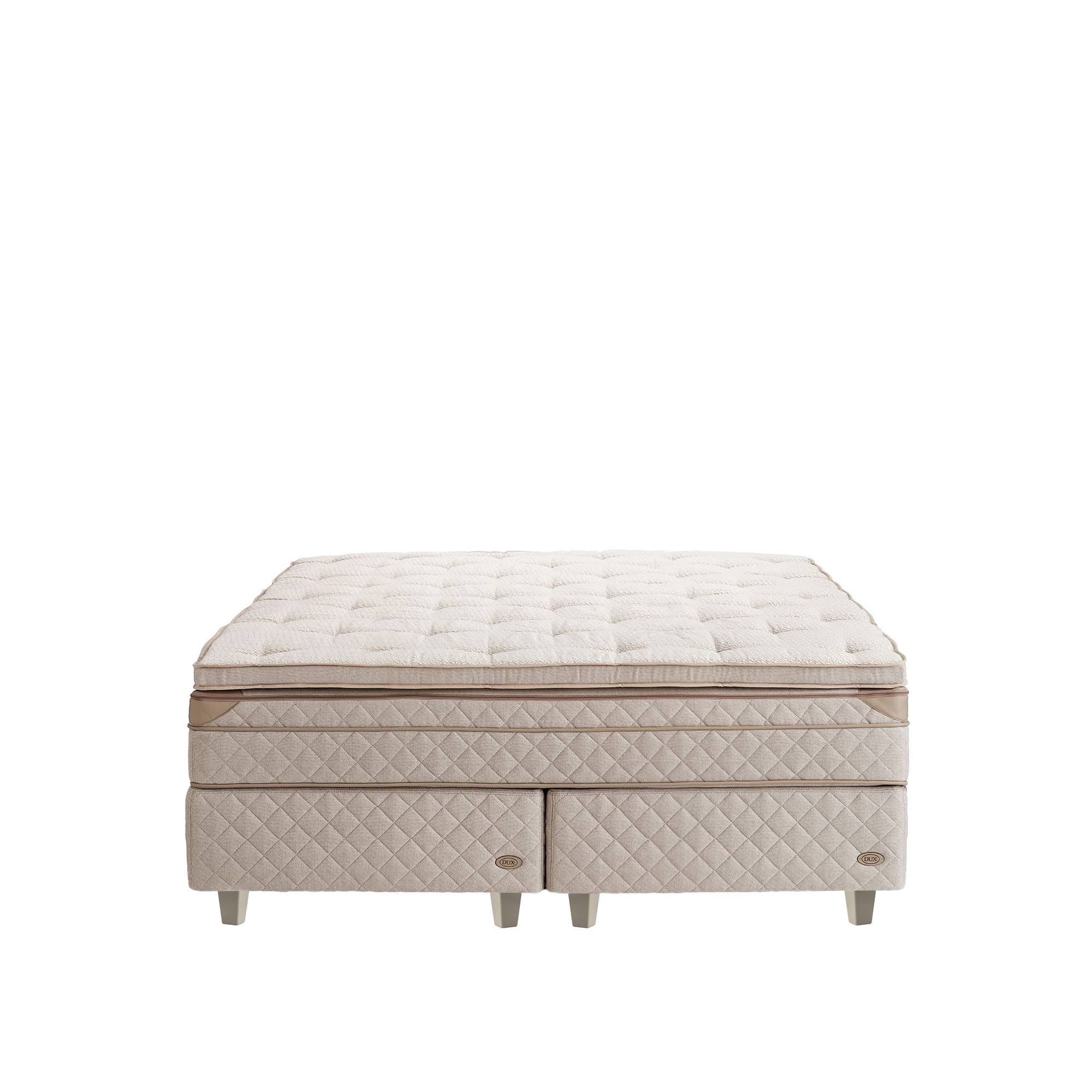 DUX - Dux 60 resårbotten/ Dux 60 resårmadrass medium/ Top Pad Bäddmadrass 160x200 cm/ Konisk oatmeal 12 cm - Sängar - Beige