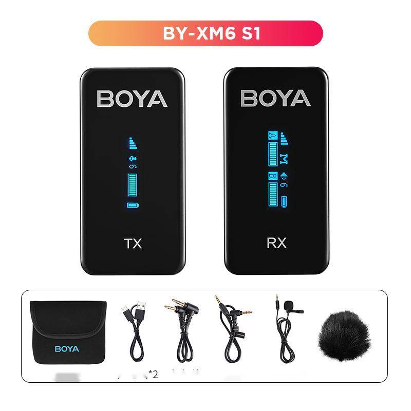 Noise-cancelling Mini Wireless Collar Microphone - BY XM6 S1 / Standard Adapter cable K3 K4
