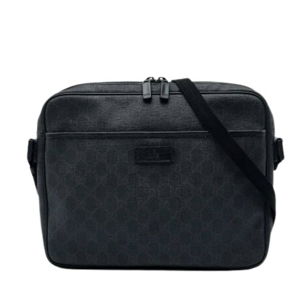 Gucci Vintage Pre-owned Canvas Crossbody Bag - Vintage - Dame - Sort - ONE SIZE - Læder