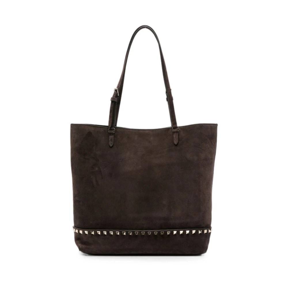 Valentino Garavani - Rockstud Medium Suede Tote Väskor - Dam - ONE Size - Mocka