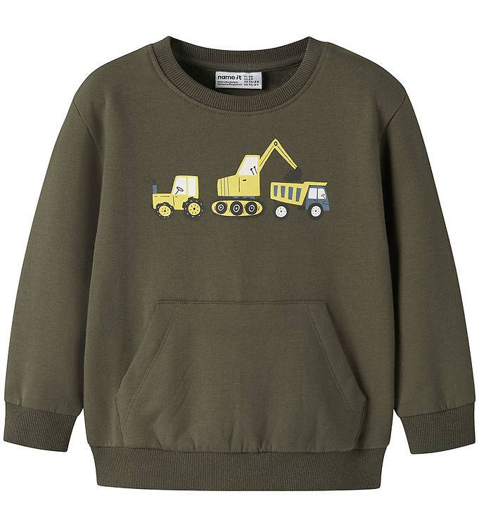 Name It Sweatshirt - NmmVugo - Olive Night/Excavator - Name It - 3 år (98) - Sweatshirt