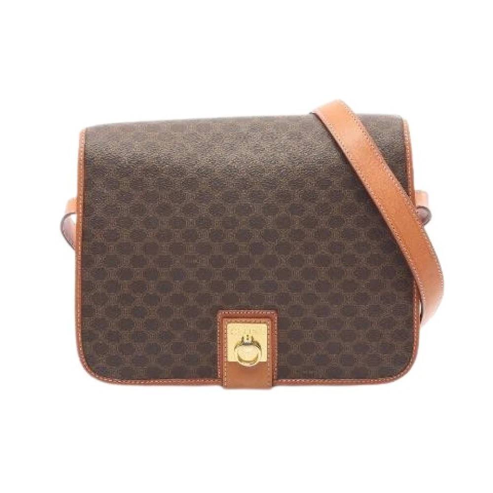 Celine Vintage Pre-owned Macadam Coated Canvas Shoulder Bag - Vintage - Dame - Brun - ONE SIZE - Uld
