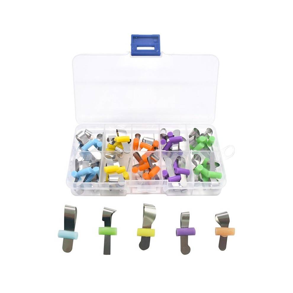 50pcs/Box Dental Orthodontic Forming Sheet Sectional Contoured Metal Matrices with Positioning for Adult/Children