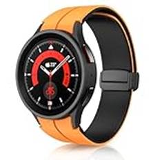 KeeFos Armband kompatibelt med Galaxy Watch 6 Classic (43/47 mm) / Galaxy Watch 6 (40/44 mm), silikonersättningsarmband för Galaxy Watch 5 (40/44 mm) / Galaxy Watch 5 Pro – orange