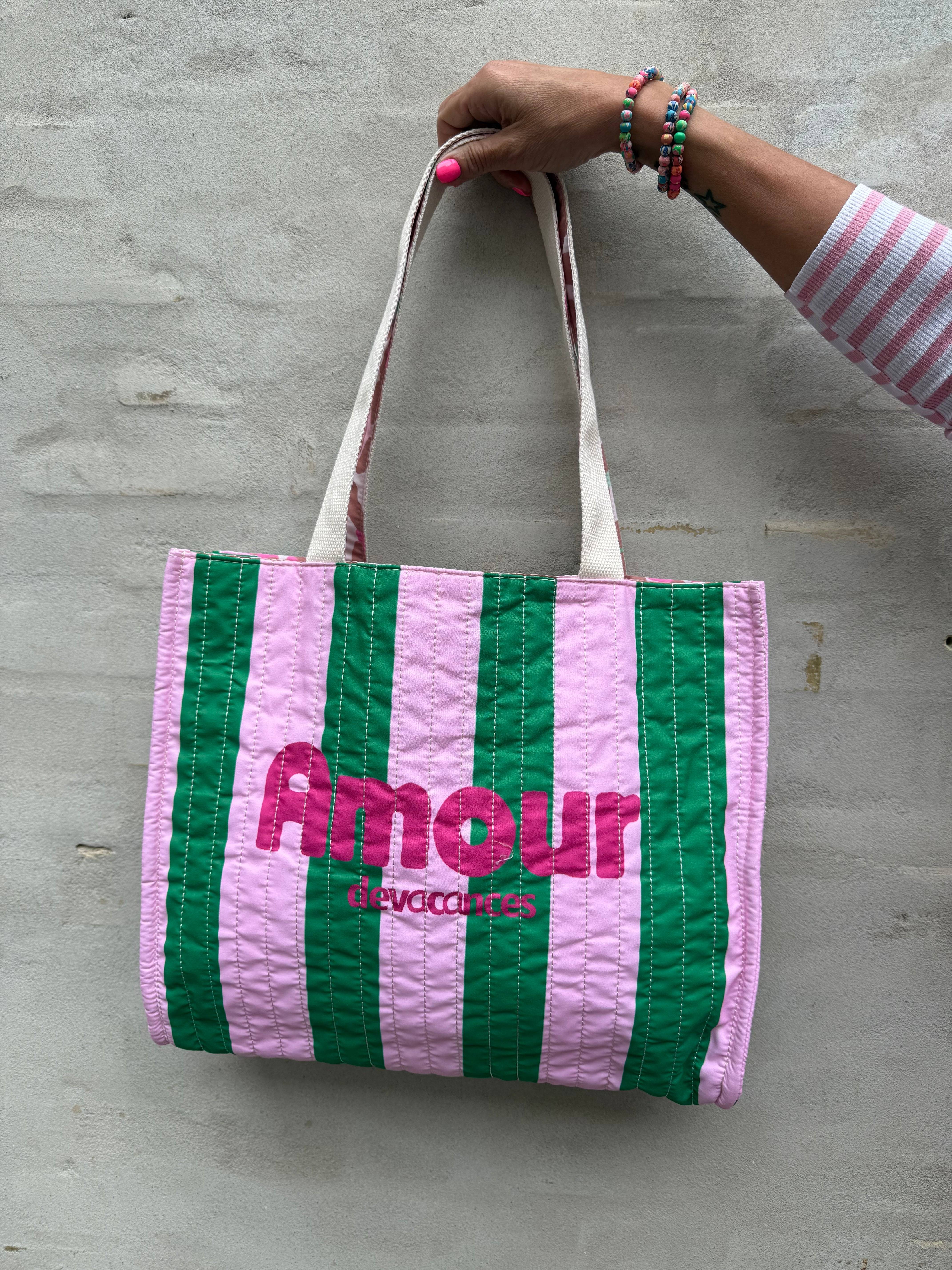 Amour De Vacances Big Bag - Green/Pink - OneSize