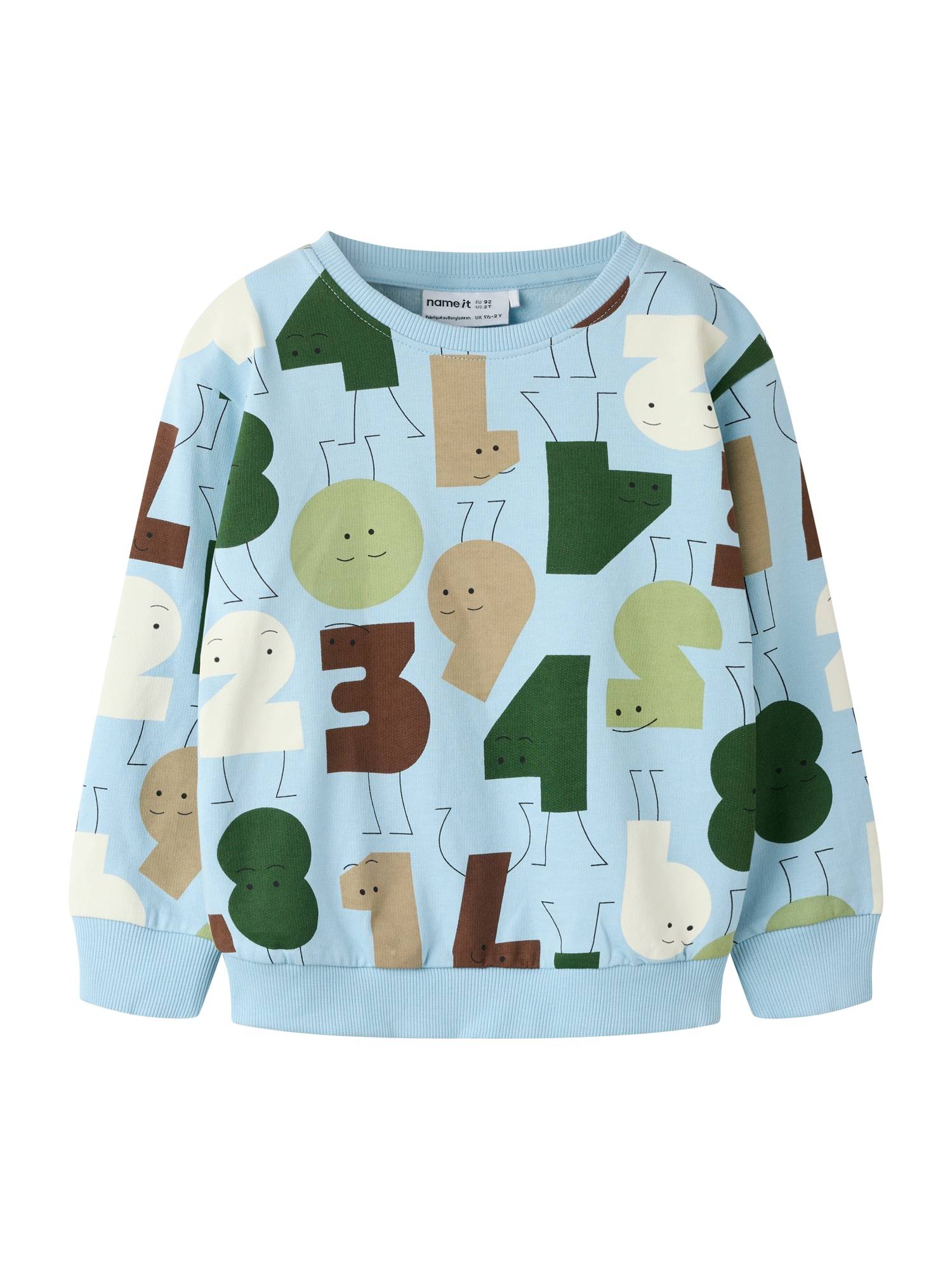 NAME IT Sweatshirt 'NMMOLYDAN'  mørkebeige / lyseblå / brun / mørkegrøn