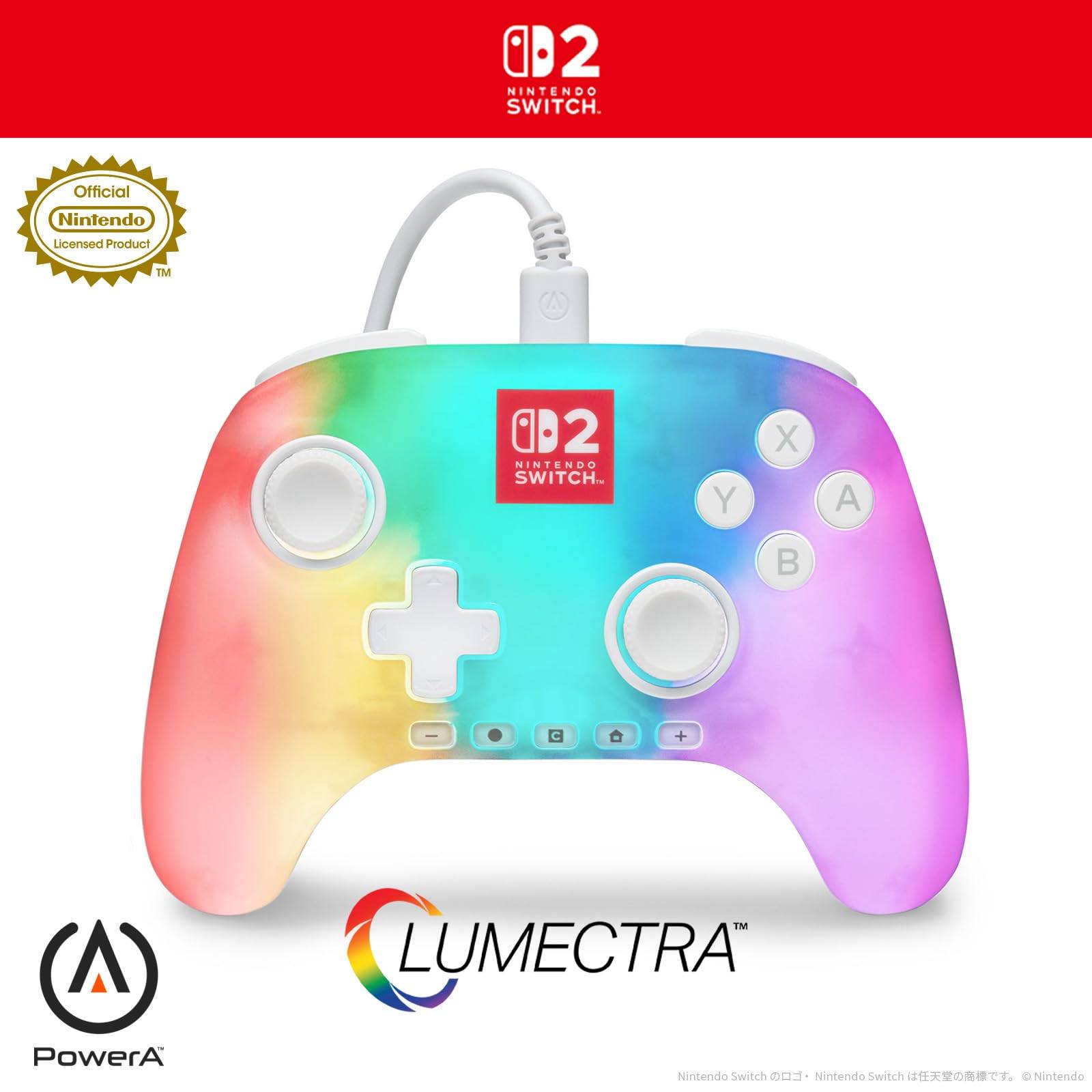 Licensed PowerA Lumectra Advantage Wired Controller for Nintendo Switch 2 White [Nintendo Product] – (NSGP0524JP-01) [2-Year Warranty] vit