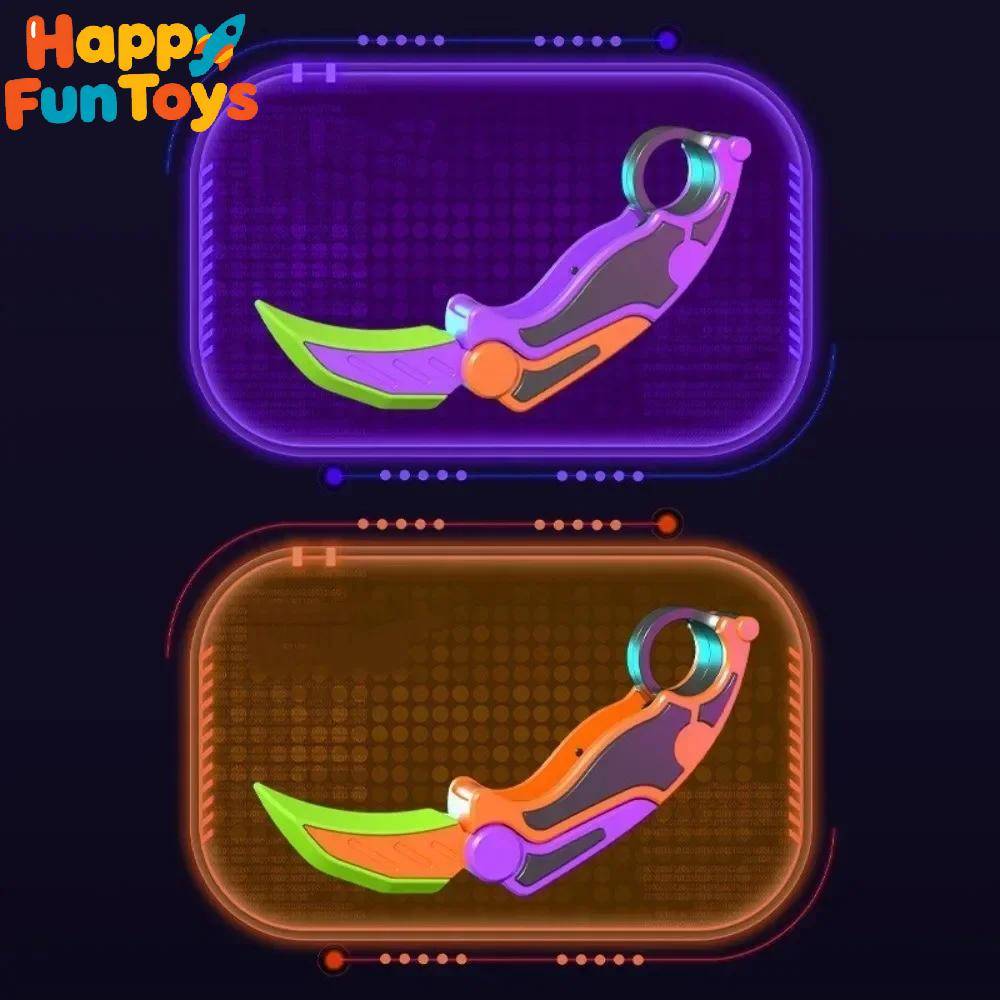 1/2Pcs Stress Relief Toys 3D Printed Gravity Butterflys Knife Sensory Fidget Toy Foldable Pocket Knife Carrot Design Gift