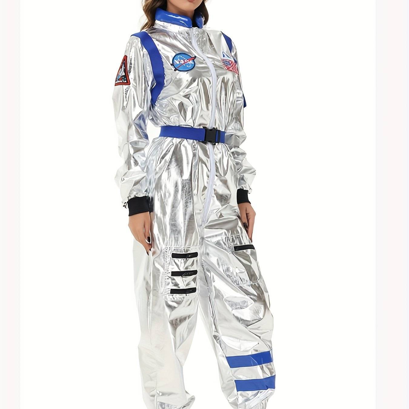 TEMU Halloween Performance Costume For Men And Women, The Earth Astronaut Outfit, , Pilot Cosplay, Astronaut Costume