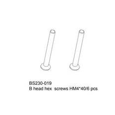 Flat head hex screws HM4x40 6 pcs