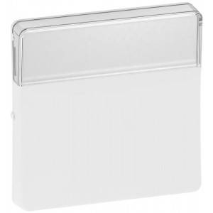 LK FUGA® – Afbryder 1-polet med sløjfeklemme, 1 modul, hvid med tekstfelt
