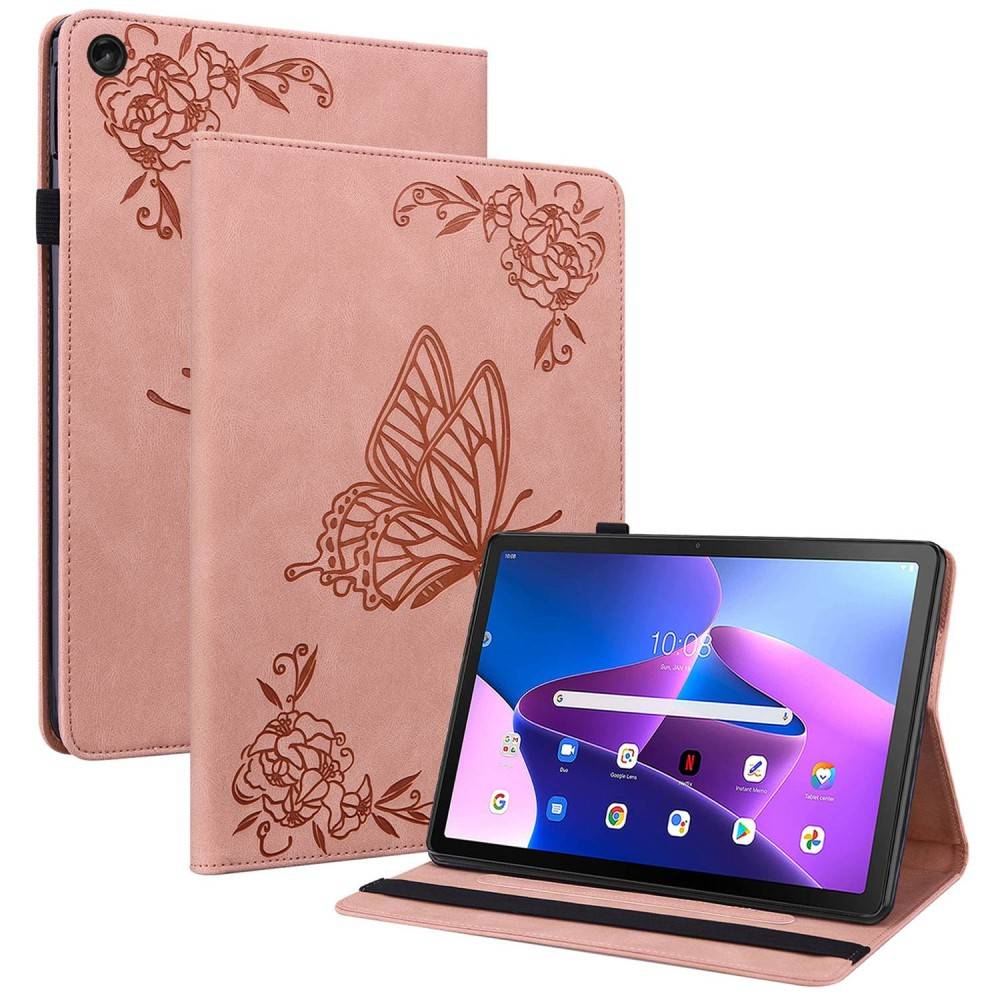 Lenovo Tab M10 (3rd Gen) Fodral med fjärilar, Rosa