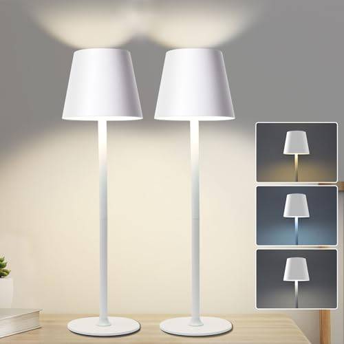 Jueholla LED Tischlampe Kabellos (2 Stück), 10W, 5200mAh, Touch-Dimmer