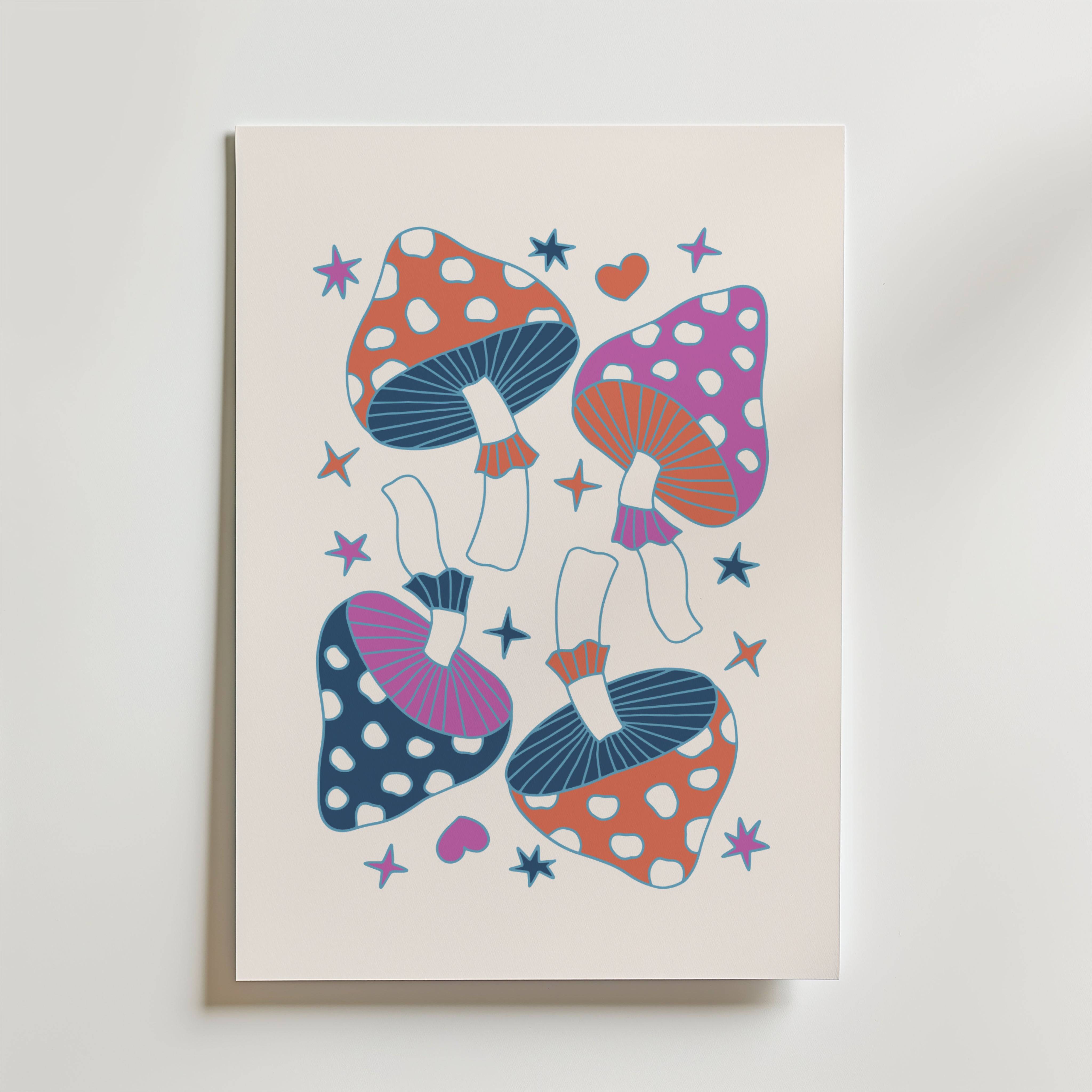 Purple Mushroom Harmony Poster - Fine Art Poster 30x40 cm