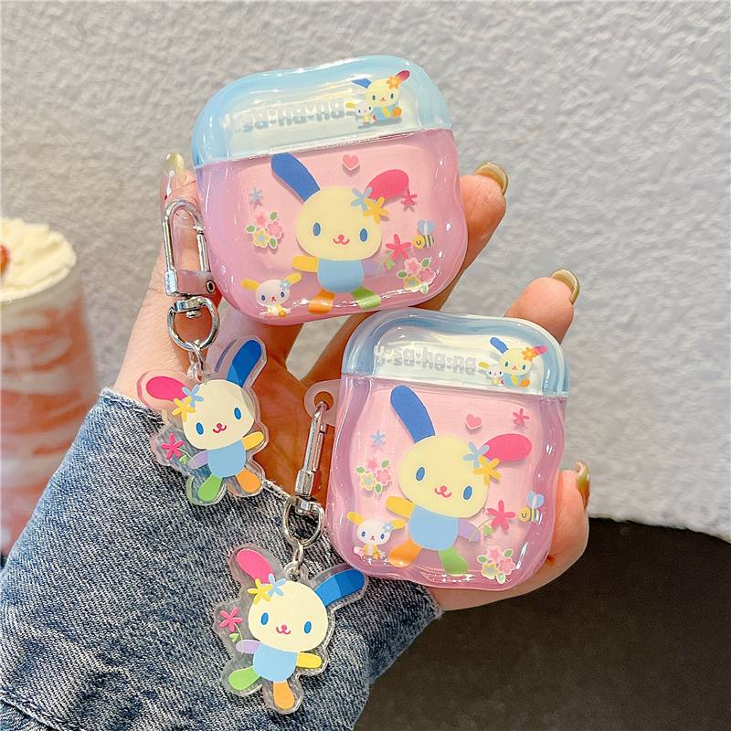 Korean Cute Flower Rabbit Earphone Case For Apple Airpods Pro 2 3 4 Cover Silicone Headphone Cases for Airpod Pro3 Headset Funda