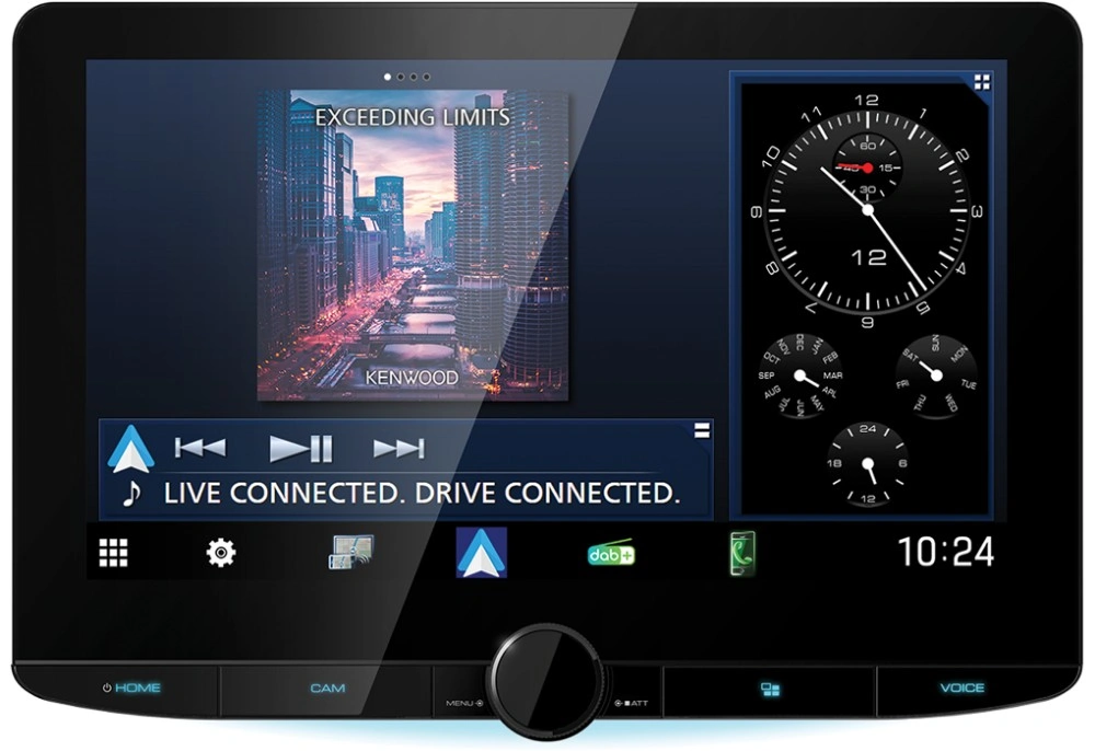 Kenwood DMX9724XDS – 10.1" multimediaenhet med trådlös CarPlay, Android Auto och DAB+