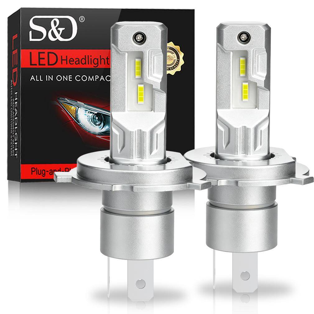 2 st 20000LM H4 LED-strålkastarlampor Hel- och halvljus Canbus Bil Motorcykelbelysning Fläktlös LED Auto Moto Strålkastare 12V 24V 6000K Vit