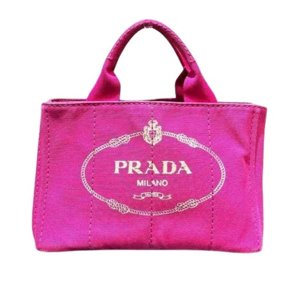 Prada Vintage Pre-owned Canapa Tote Bag - Vintage - Dame - Lyserød - ONE SIZE -