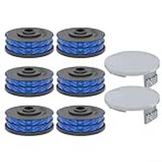 Strängtrimmer ersättningsspole, med skydd, för Ryobi-RLT4027, RLT4125, RLT5027, RLT5127, RLT6030, RLT6130, exakta och snygga trimresultat (6+2)