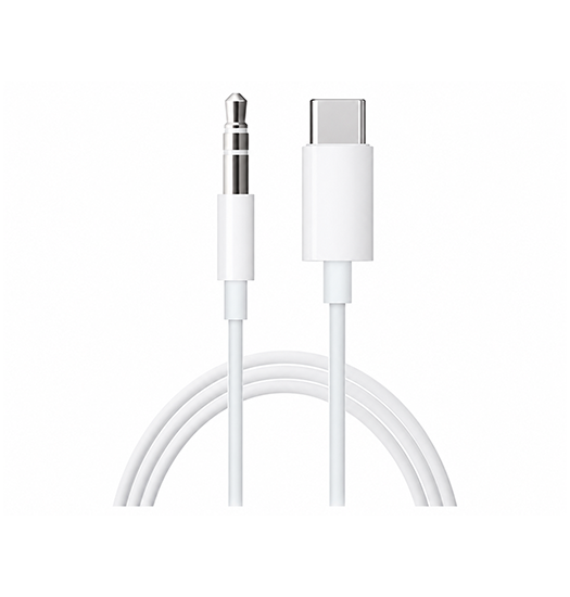 USB-C til Minijack 3.5mm Aux Kabel | - Hvid 1M