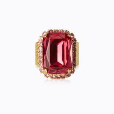 Caroline Svedbom Lydia Cocktail Ring / Mulberry Red + light Rose (Guld)