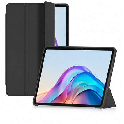 Trefaltigt skyddande surfplatteskal, A16-fodral, lämpligt för iPad 11:e generationens surfplatteskydd, matt TPU-mjukskal stötsäkert/fallsäkert/enkelt/ - Svart (Multi-size)
