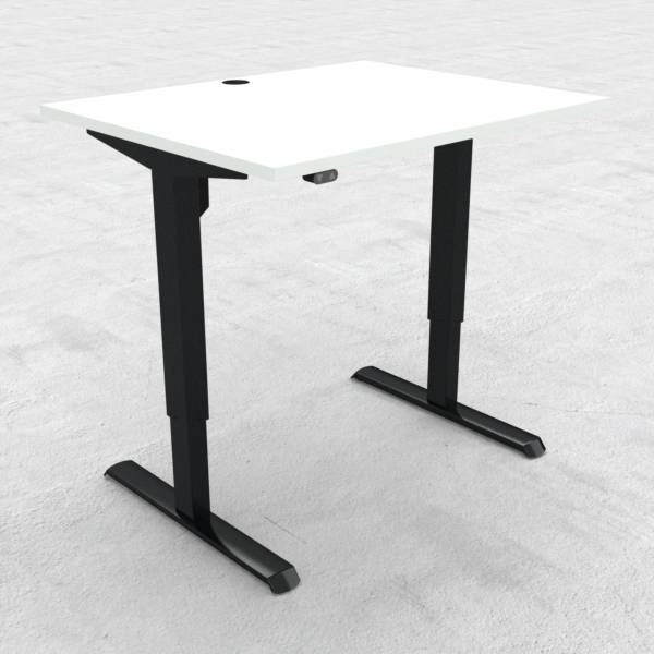 Compact hæve-sænkebord, 100x80 cm, Hvid/sort