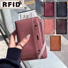 1pc Passport Wallet,Multi-Function RFID Blocking Passport Holder, Document Organiser, Waterproof Family Travel Wallet Card Organiser Waterproof Passpo - Multicolor - Multi-size
