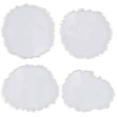HQdeal Silikonformen Epoxidharz Set 4 Stück Große Resin Silikonform Resin Mold Gießformen,Silikonform Untersetzer, DIY Set Kunstharz Gießen,Resin Art Achat Untersetzer