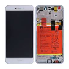 Huawei Honor 8 Lite Original Skärm LCD Display Glas med Batteri - Vit - 02351UYE