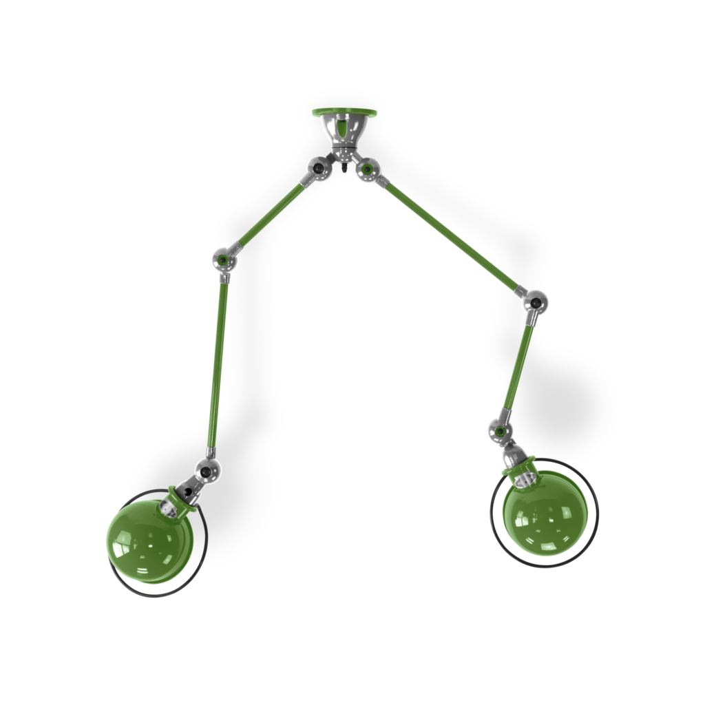 Loft Sky4224 loftlampe fra Jieldé - Grass green / Blank/poleret