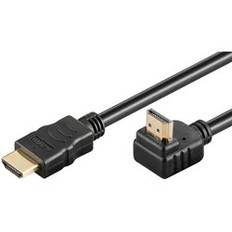 HDMI-kabel, rak hane till vinklad 90° hane, 3 meter - HDMI Serie 2.0, 4K @ 60 Hz