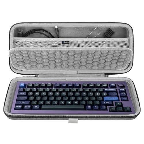 GEEKRIA Tangentbordsfodral med 68 tangenter för 65 % tangentbord hårt skal resebärväska, kompatibel med RK ROYAL KLUDGE R65/RK68, Keychron K6/K6 Pro / Q2/Q2 Max/V2, Nuphy Halo65 HE / BH65