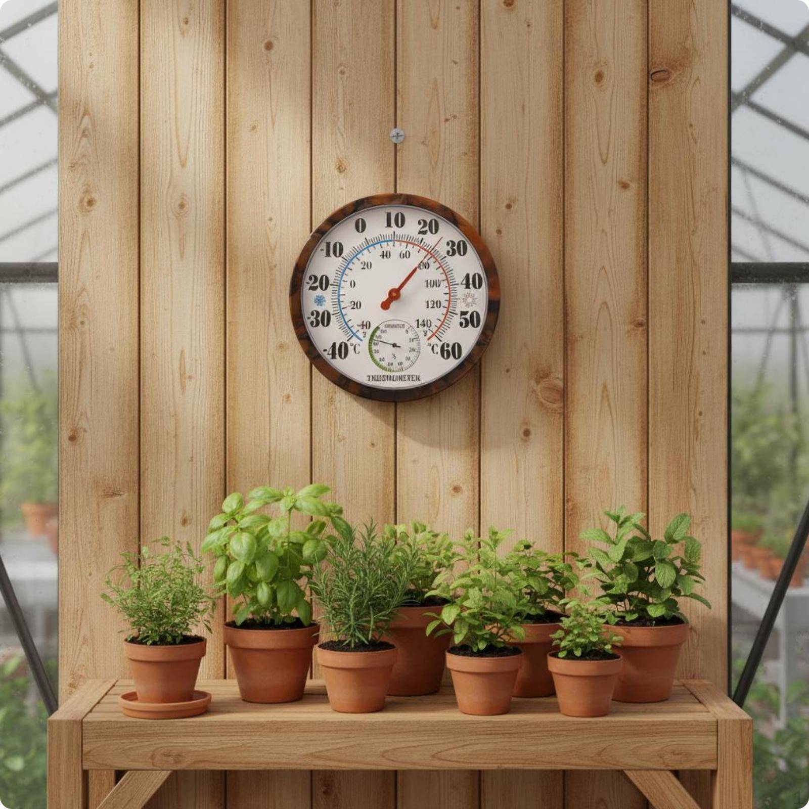 Termometer Hygrometer Lättläst Analog Vägg Kombinerad