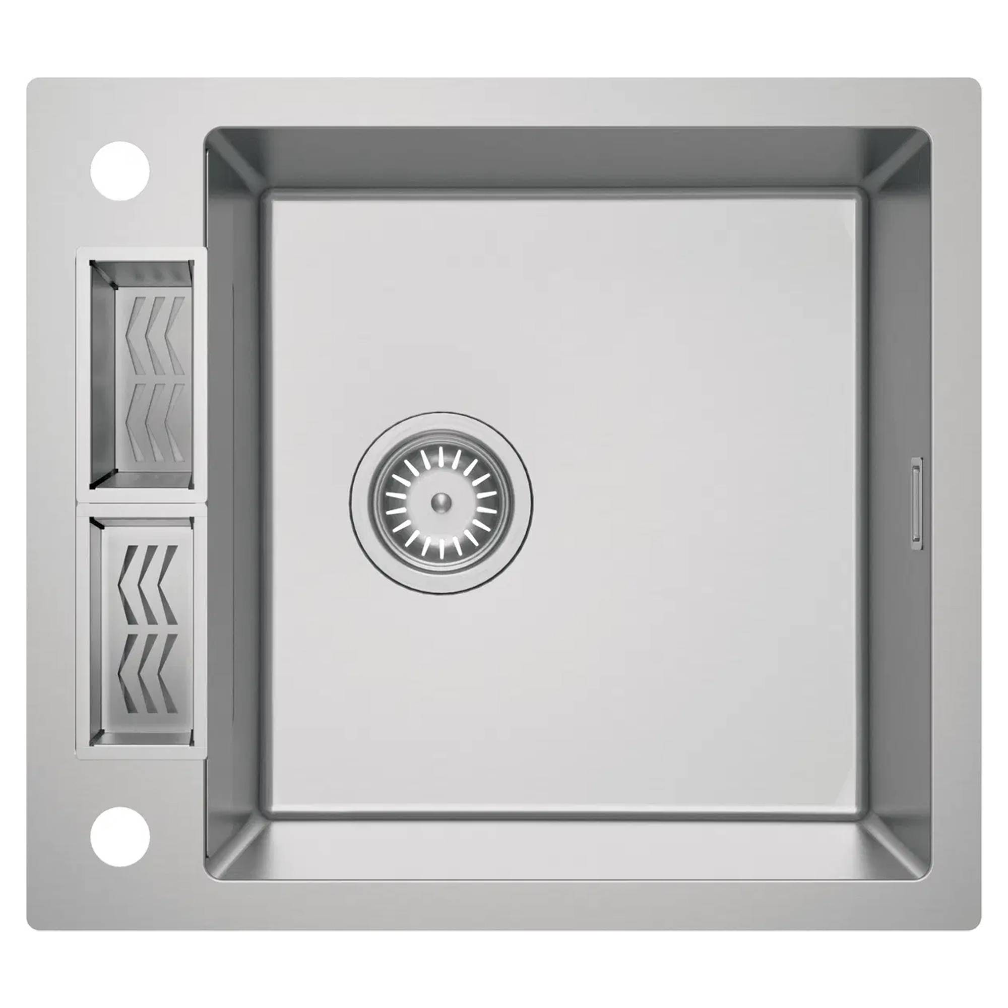 Rostfritt Stål Diskho Magnetic Krom Matt 60 cm med Tillbehör & Vattenlås