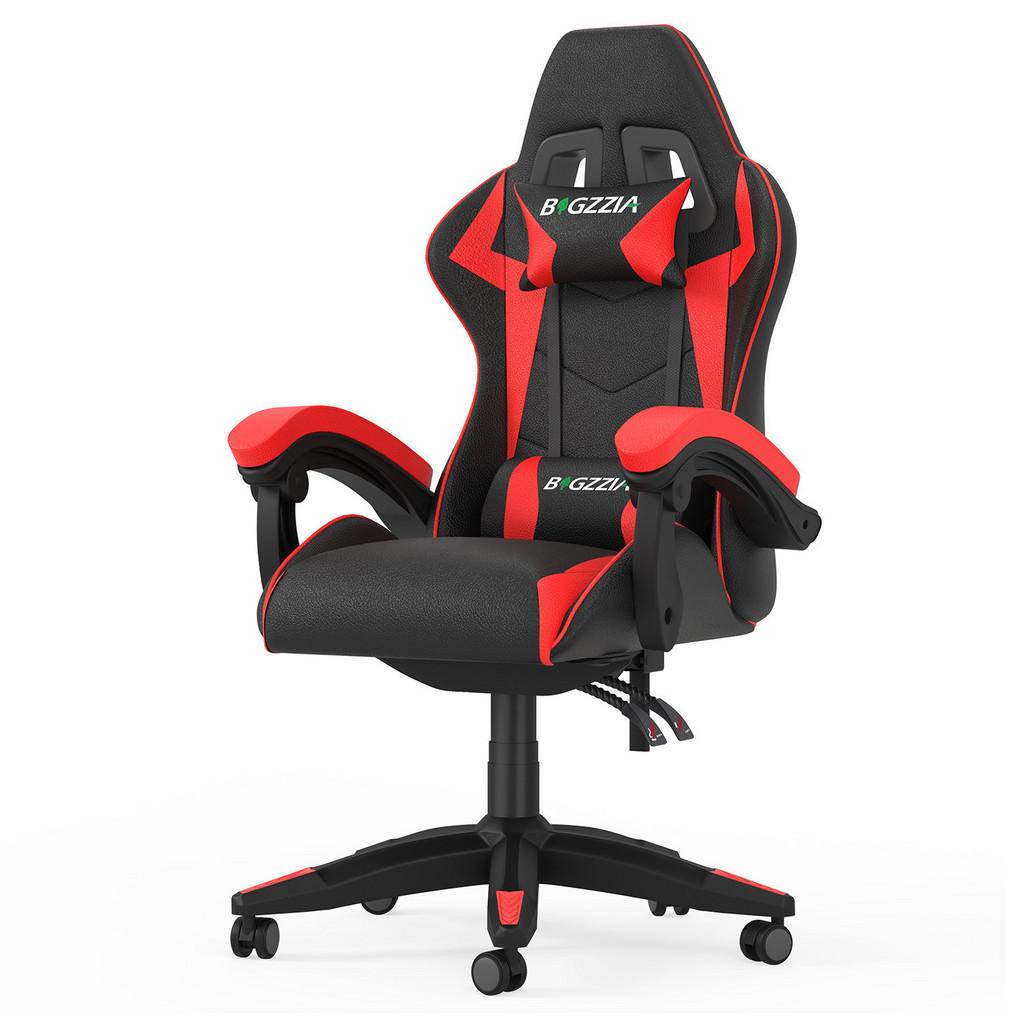 GAMINGSTOL LED höjdjusterbar ländstöd nackstöd Svart - Röd