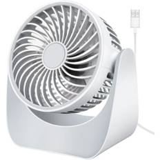 TS-Lydløs USB Ventilator, Mini Bordventilator med 3 Hastigheder, 360° Rotation Lille Bærbar Bordventilator med Høj Ydeevne til Værelse Bil Ca
