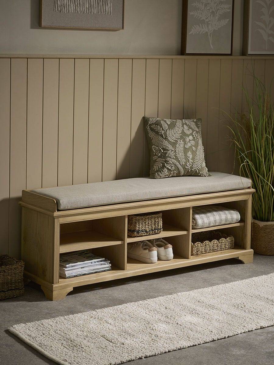 Oak Shoe Storage Bench