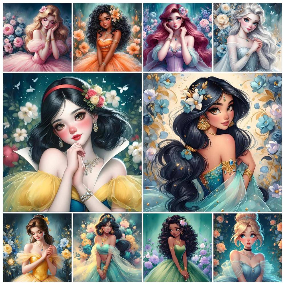 Disney 5D Diamond Painting Disney Princess Image Art Style Cross Stitch Mosaic Kit Home Decor Wall Sticker DIY Handmade Gift