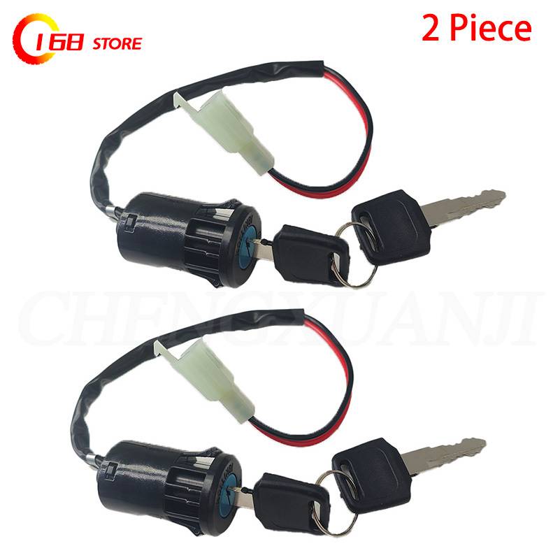 Moped Ignition Key Switch 2 Wire 28mm Hole ATV Dirt Bike Accessory Electric Motorcycle Go-Kart On/Off Tool Durable