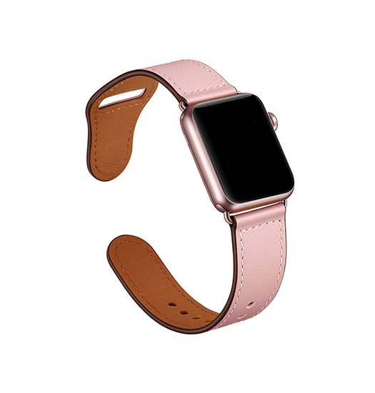 Apple Watch (38/40/SE/41/42mm) - FINESSE Ægte Læder Rem - Rose