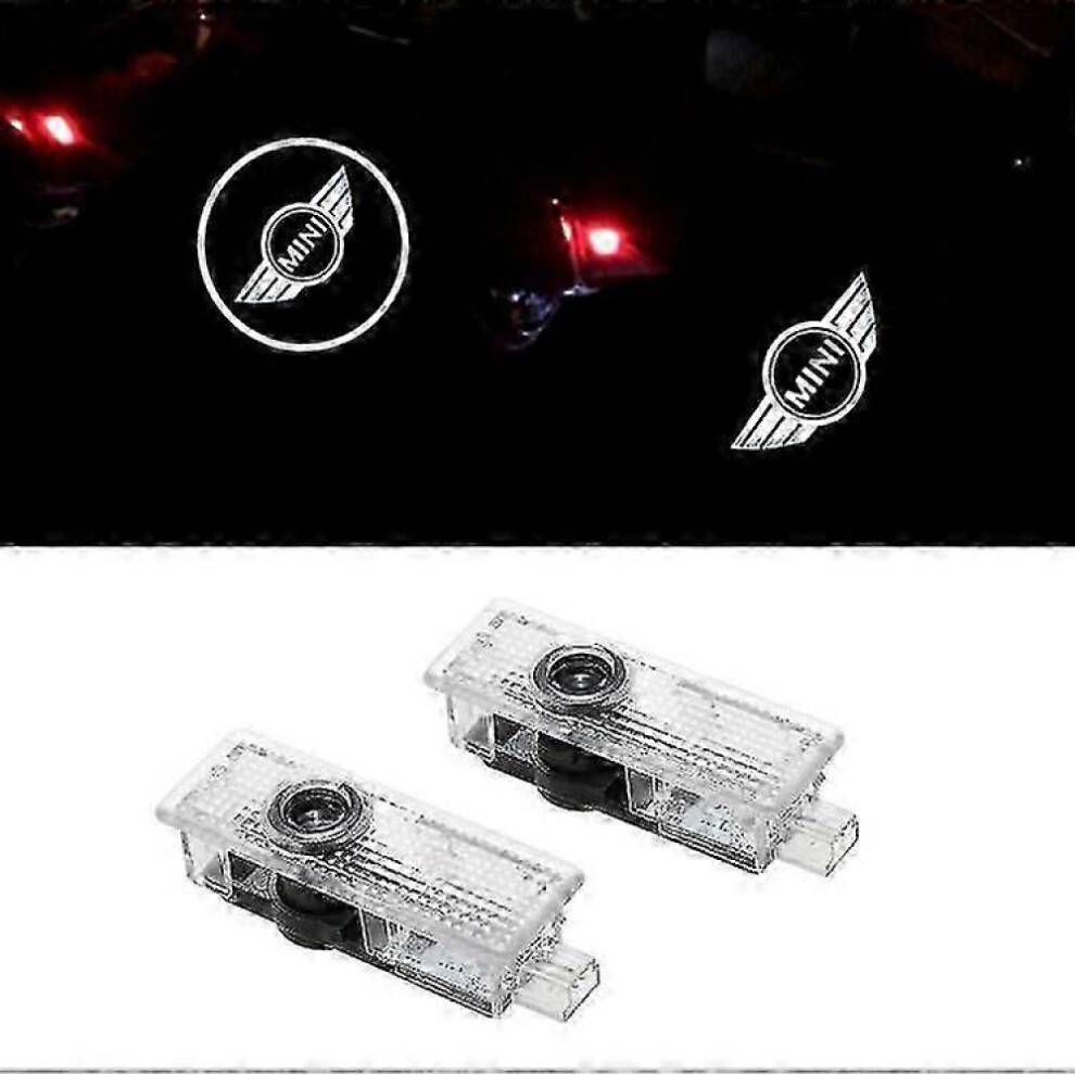 2-pak Mini Cooper velkomstlys projektor LED dørlogolys dekorativ omgivende belysning modifikationstilbehør?