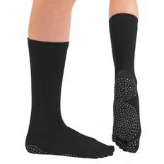 TOETOE yoga & pilates mid-calf anti-slip sokker, sort str. 43-46