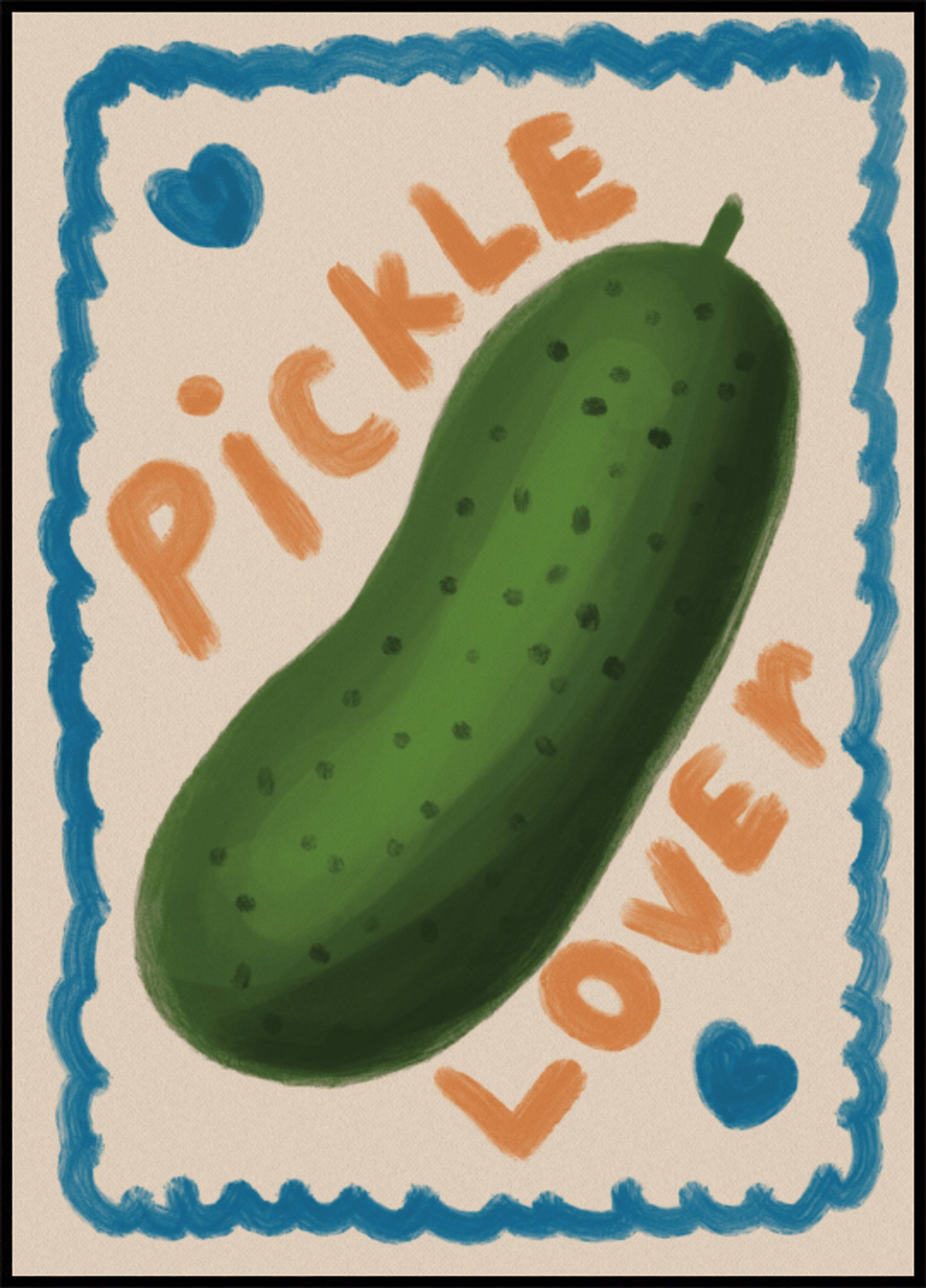 Cute Pickle Lover (40x50) - Plakater > Kök Posters, Illustrationsposters, Humoristiska Posters, BD