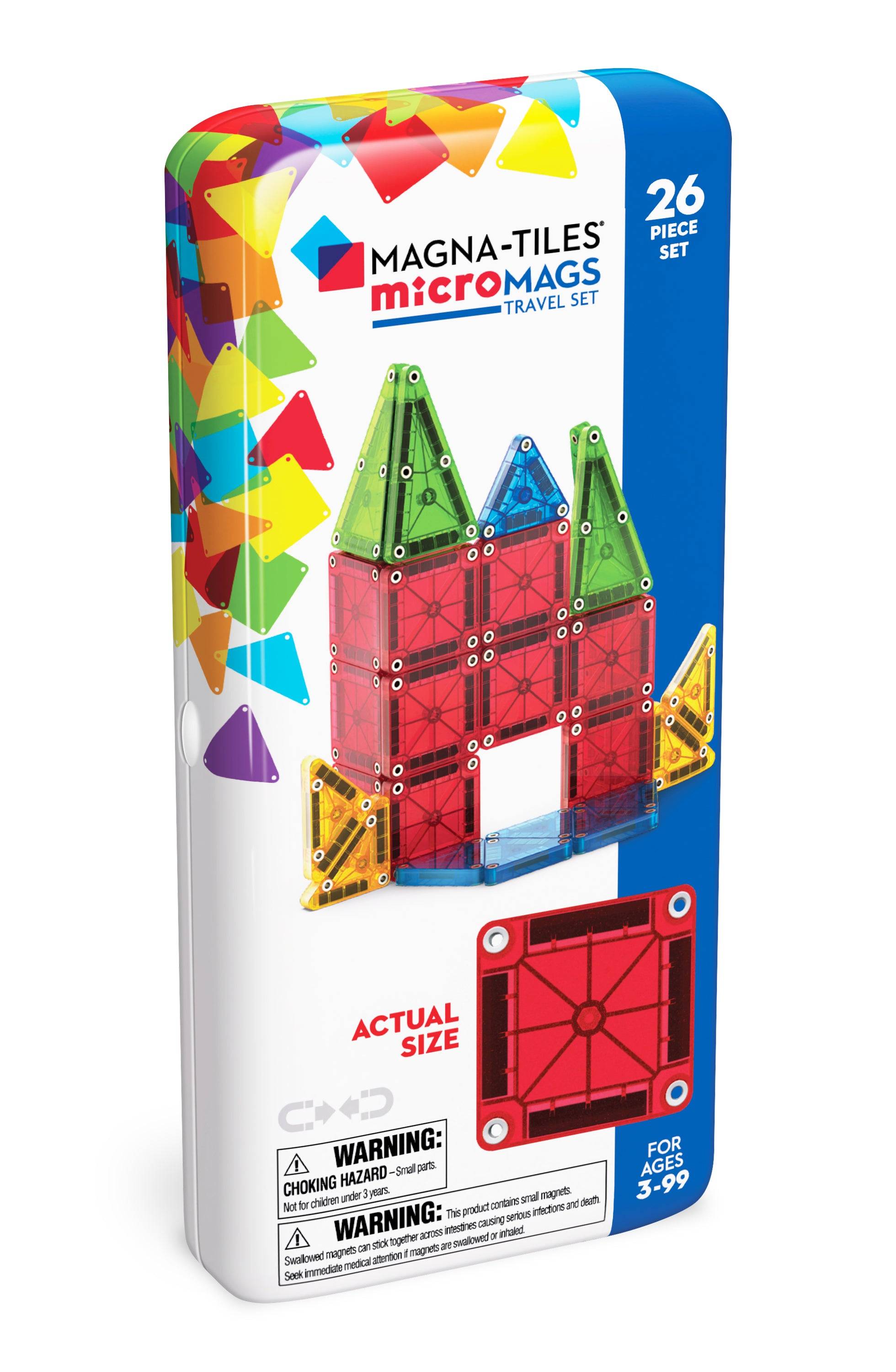 MAGNA-TILES microMAGS Rejsesæt i metalæske 26 stk. - Default Title