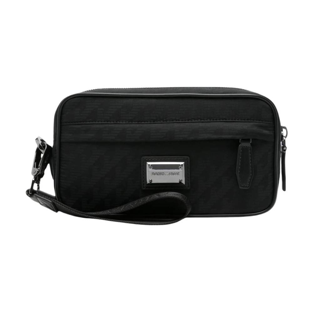 Emporio Armani Monogram Toilettaske - Tasker - Herre - Sort - ONE SIZE - Uld
