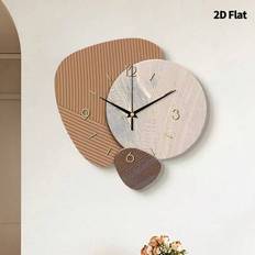 1 st platt 2D skandinavisk väggklocka tyst svepande rörelse ramlös modern design ultratunn nordisk stil heminredning för vardagsrum sovrum café kontor - Multifärgad (Multi-size)