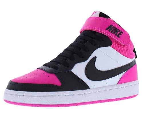 Nike Court Borough MID 2 BG sneakers, 6 UK, Vit svart hård rosa, 39 EU