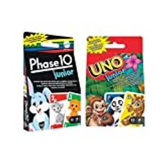 Mattel Games - Kortspelsset för barn: Fas 10 junior UNO junior Move (för 2-4 spelare från 3 år)